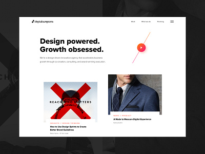 Digital Surgeons agency branding design homepage minimal play button redesign sketch web