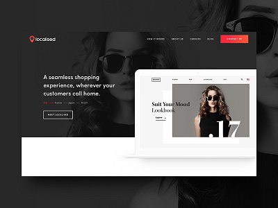 Localised branding countries ecommerce fashion homepage laptop local web