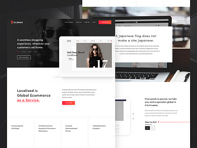 Localised home page ecommerce fashion ipad local monitor red service ux web