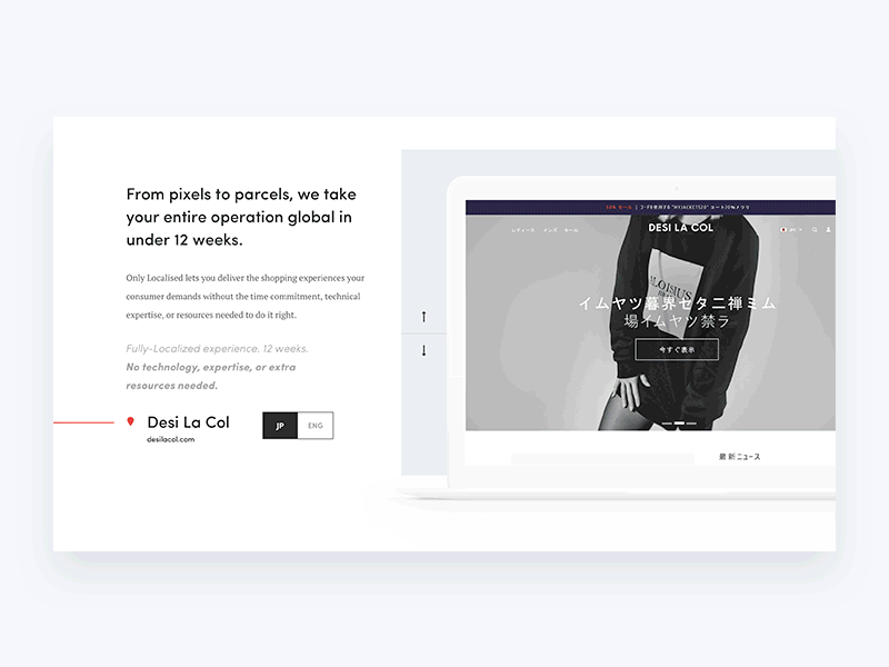 Localised Transition animation content ecommerce fashion gif laptop principle principleformac prototype transition web
