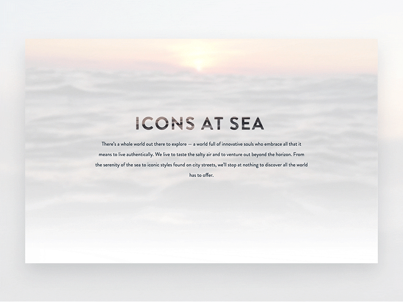 Icons At Sea blog branding canvas ecommerce icons sea shopping sperry ux video water
