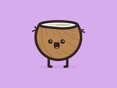 Coconut Character character coconut food illustration illustrator nutrition purple