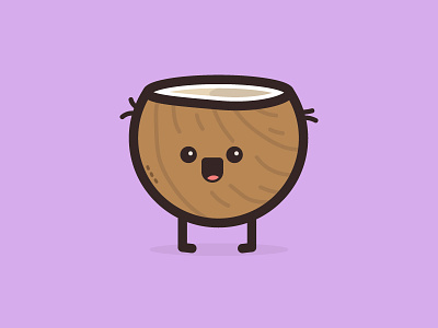 Coconut Character character coconut food illustration illustrator nutrition purple