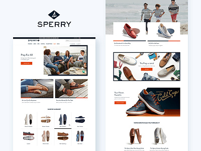 Sperry Home Page boat shoes branding demandware ecommerce landing page preppy shoes shopping sneakers web