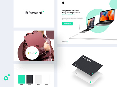 Liftforward Unused Concept Boards b2b brand boards branding cards circle hardware landing page logo style guide technology unused web