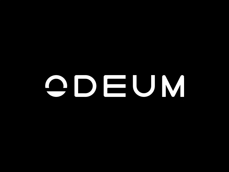 Odeum branding custom lettering custom type geometric logo logo mark movies music theater