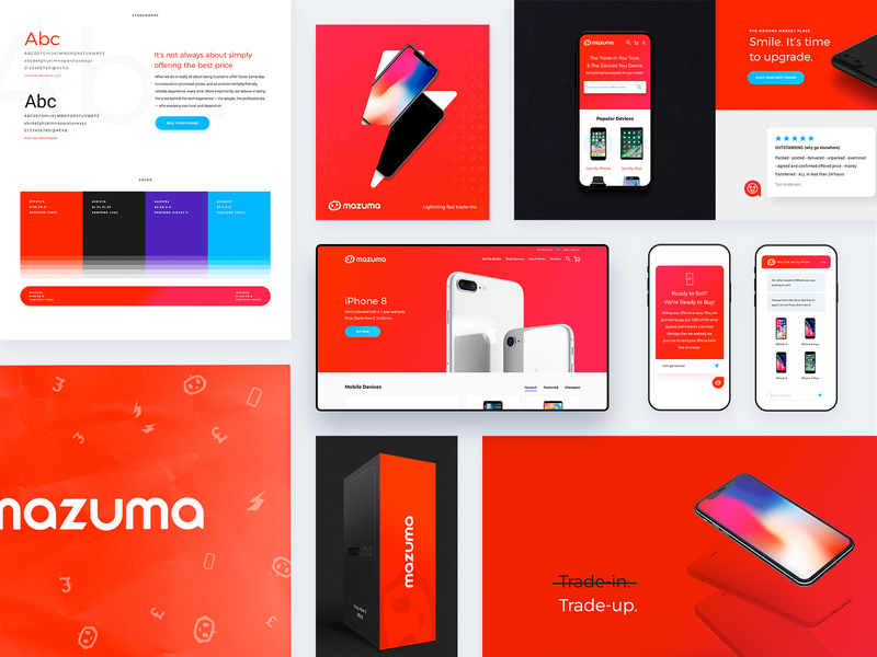 Mazuma Design Study brandguide branding design sprint ecommerce iphone packagingdesign red shopping styleguide web
