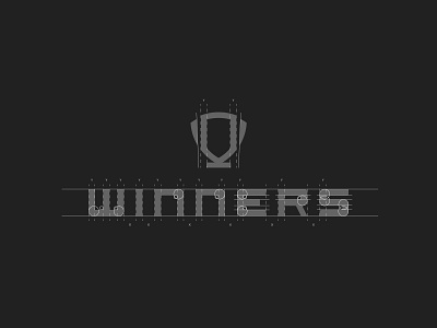 Winners Grid branding custom type grid lettering logo logogrid sports trophy typography