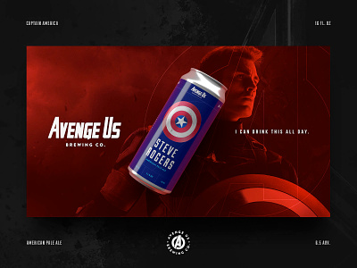 Steve Rogers APA avengers avengersendgame beer beer art beer branding branding can art captain america dimensions marvel