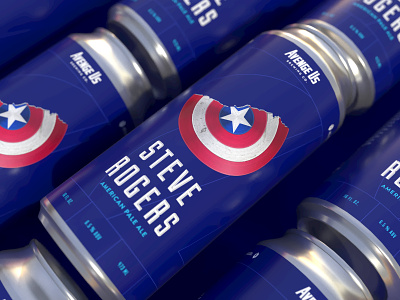 Captain Rogers APA 3d adobe dimensions avengers beer beer branding branding can art captain america marvel packagedesign