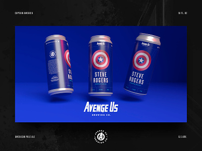 Steve Rogers APA 3d adobe dimension avengers avengersendgame beer art beer branding beer label branding captain america marvel