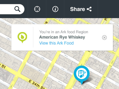 Map notification close icon location map notification pin search share