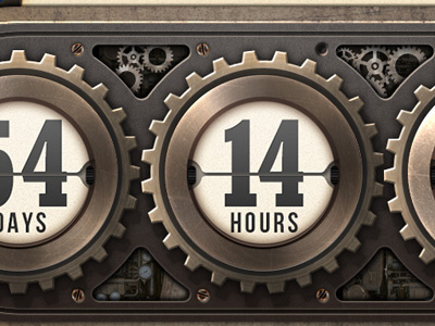 Countdown bronze circle clock countdown flip clock gears old steampunk tic