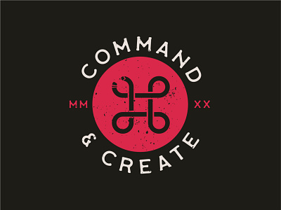 Command ⌘ & Create badge branding branding and identity clean design icon illustration logo vector vintage