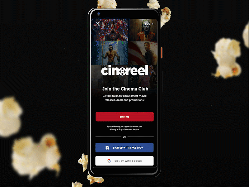 Cinema - Sign Up/Reward Form adobe app branding cinema clean design form interactive interface mobile rewards signup ui xd