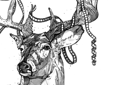 Deer Run Logo drawing hand illustration pen