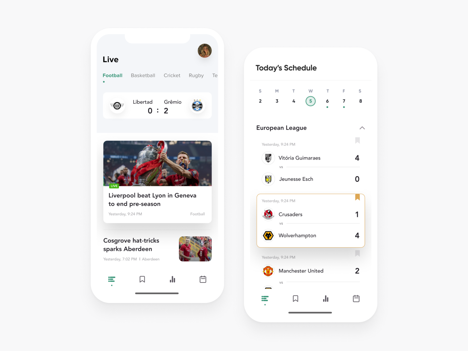 Score Live App by Justin bator on Dribbble