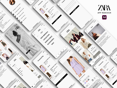 Zara App Redesign app clothingapp concept design ecomm ecommerce fashion app interface ios minimal mobile mobile app redesign shopping app shopping cart ui ui design ux ux design xd zara app
