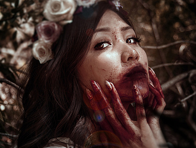 The Eclipse blood halloween model photographer photography photoshop witch witchcraft