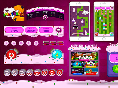 Dr. Sweet Tooth 2 UI Design app design candy logo mobile mobile app mobile game photoshop ui ui design uidesign