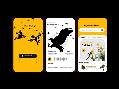 App designed for birds talk appdesigns designsondribble dribbledesigns uidesigns uitemplates uiuxdesigns uiuxdesigntemplates