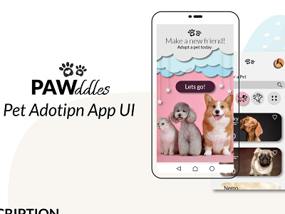 Pet adoption mobile App UI