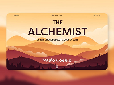 The Alchemist - Landing page UI UX adobe xd adobexd app branding daily ui dailyuichallenge illustration minimal ui uiux
