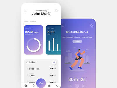 Fitness App UI Design adobe xd adobexd animation app design branding design graphic design illustration logo minimal ui