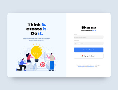 Sign in Mockup design ui ux website