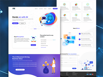 Artificial intelligence Services. artificial intelligence landing page design landing page ui