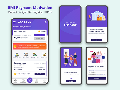 EMI Payment Motivation app design banking app branding emi payment emi payment motivation graphic design product design