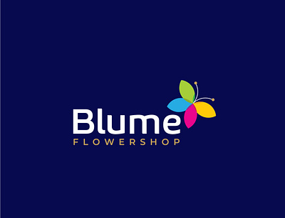 Blume Flowershop branding design illustration logo typography vector