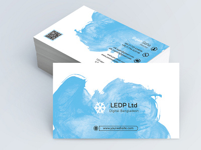 Artistic blue painted business card business business card card creative design graphic design identity logo