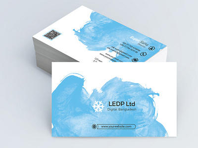 Artistic blue painted business card