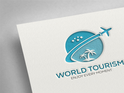 Tourism logo blue branding business concept creative design ecommerce graphic design logo tourism