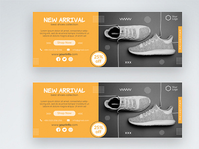 New arrival shoes collection banner ads color creative design facebook cover graphic design shoes social media winter