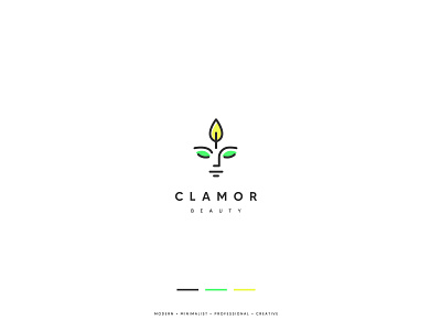 Clamor Beauty branding design illustration logo minimal