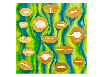 "Textured Lips" acrylic painting colorful design editorial illustration hand drawn hand drawn illustration hand painted illustration oil painting painted illustration painting psychedelic psychedelic art psychedelics texture textured illustration