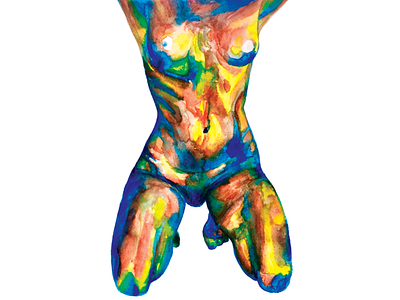 "Rainbow Body" editorial illustration hand drawn hand drawn illustration hand painted illustration non binary pride pride month queer queer art rainbow traditional illustration watercolor watercolor illustration watercolour watercolour illustration