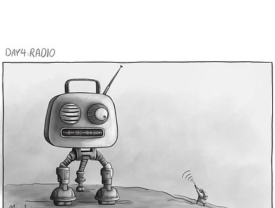 Radio concept design digital painting illustration inktober radio