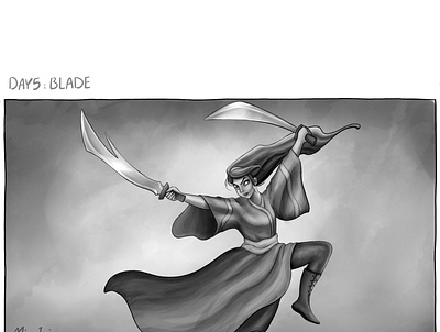 Blade blade concept design digital painting illustration inktober