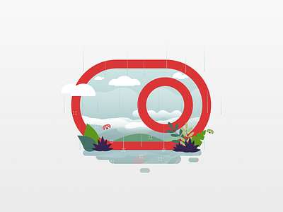 Wet Season inside Toggle 20scoops design flat icon illustration logo rain raindrops