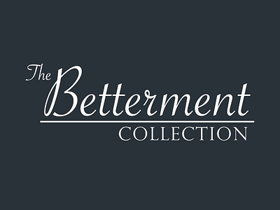 The Betterment Collection Logo betterment branding fancy logo logo design simple typography