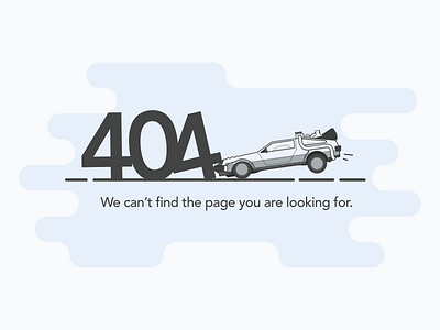 404 Message Illustration 404 back to the future future car crash accident delorean error message movie