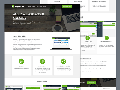 Expresso Landing Page design landing page password manager product page sales ui website