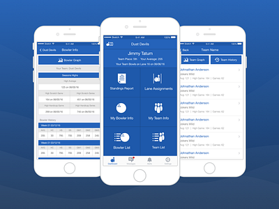 League Secretary App 2 app bowling dashboard design mobile ui ux