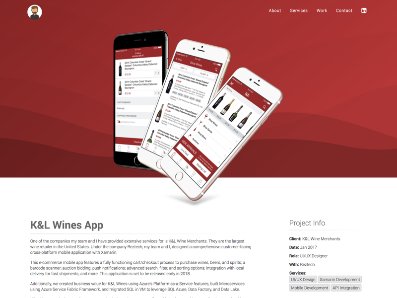 K&L Wines Store App Portfolio Page by James Betterment on Dribbble