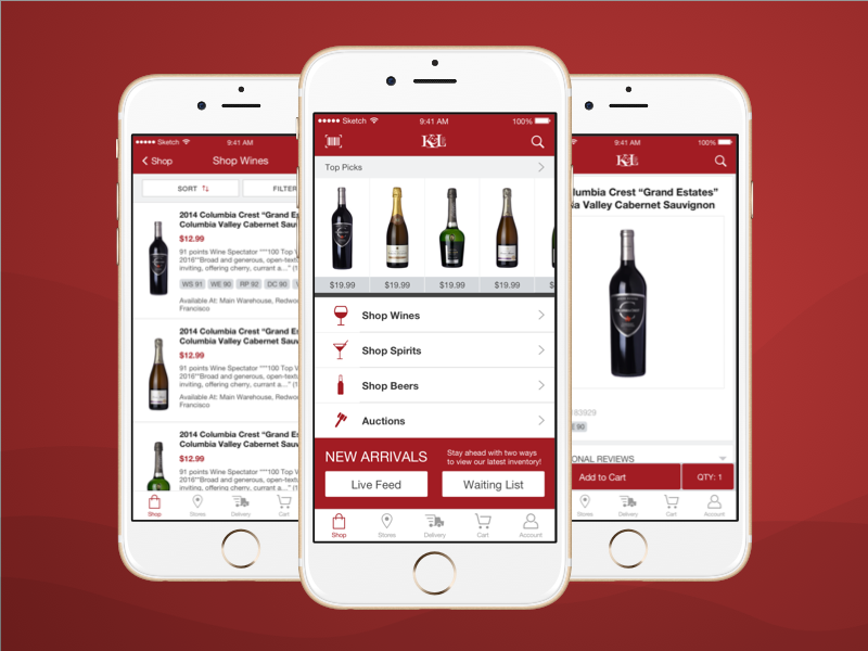 K L Wines Store App 2 by James Betterment on Dribbble