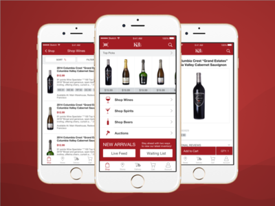 K L Wines Store App 2 app bottle cart dashboard design home mobile mockup ui ux wines