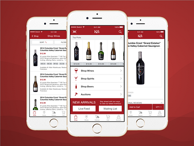 K L Wines Store App 2 app bottle cart dashboard design home mobile mockup ui ux wines